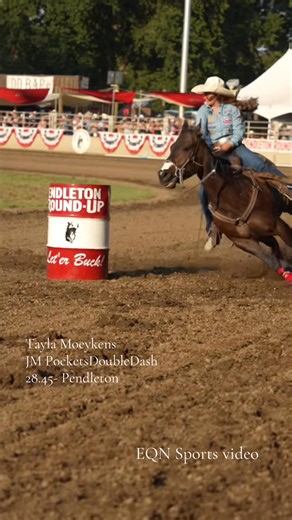 You already know Tayla Moeykens had that FLAIR Equine Nasal Strips on for some extra air at Pendleton …and she and JM PocketsDoubleDash “Lizard”, went to the first round lead in a smoking 28.45. Results tracker coming your way at BarrelRacing.com. Video courtesy EQN Sports. | BarrelRacing.com