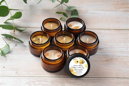Baby Shower Candle Favors | Honey Bee Baby Shower Favors, Sweet as Honey Theme, 1oz Amber Candles, Bulk 10/25/50 - Etsy