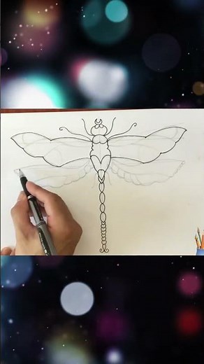 Draw a dragonfly pattern.