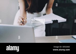 young woman using a tablet computer in the office.