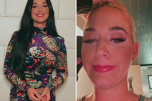 Katy Perry rips off her black wig to reveal her REAL hair after interview