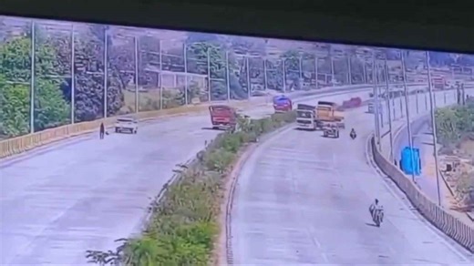 Deadly highway horror in Mirzapur: Out-of-control trailer crushes two-wheeler on curve
