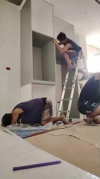 Part 1 kitchen cabinet installation😊😊#modularcabinet