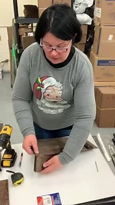 A cute Primitive Wall Box made out of five gallon paint sticks. I did say to use a 7/8 inch screw but you will be better using a 3/4 inch screw I noticed mine looked like they were about to come through the front piece on my back board. | The Silver Farmhouse