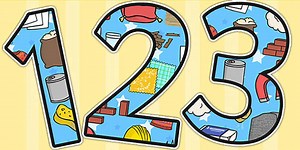 Materials-Themed Display Numbers