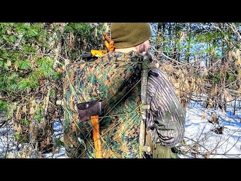 Bushcraft Skill: making your own backpack in the woods