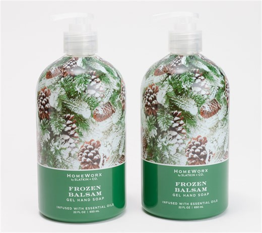 HomeWorx by Slatkin   Co. S/2 22oz Frozen Balsam Hand Soaps - QVC.com