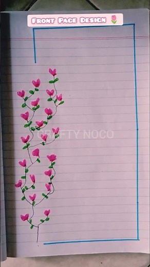 Aesthetic Front Page Design 🌷 DIY Project Cover Idea for Notebook/Journal | #Shorts #art #drawing