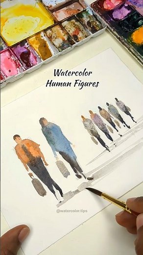 Watercolour Human Figure Tutorial | Watercolor figure painting #watercolor #painting #artshorts #art