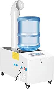 Ultrasonic Industrial Agricultural Humidifer 3L/H (0.79Gal/H) Stainless Steel Smart Commercial Humidifier Large Volume Automatic Mist Cooling Sprayer Airflow for Warehouse Greenhouse Garden