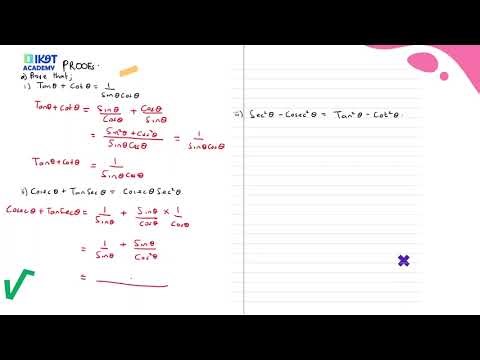 A Level Trigonometry 2/16 – Identities & Introduction to Proofs