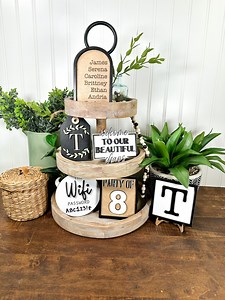 Personalized Family Tiered Tray Decor: Farmhouse Mini Signs Bundle - Etsy