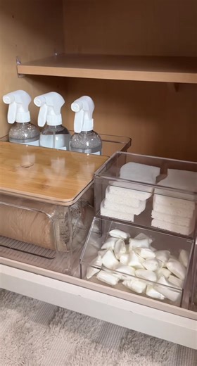 Under sink refresh restock 🫧 organize #amazonmusthaves #amazonhomefinds #organizationtips #organizationideas #organizer