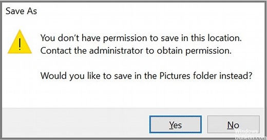 Windows 10 で「この場所に保存するアクセス許可がありません」問題を復元する方法 - Windows Bulletin