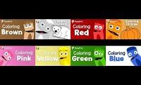 Mix of 8 videos from youtube : 8 Color Crew Episodes Played At The Same Time