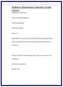 Alabama Wastewater Operator Grade 4 Exam 636x882