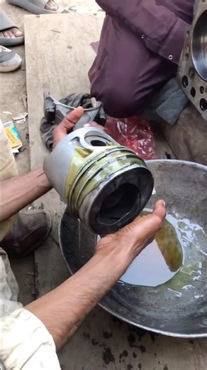 Engine piston installation by Expert Mechanic #pistons #fitting #shortsfeed #automobile #ytshorts