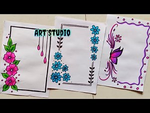 EASY & SIMPLE BORDER DESIGNS FOR PROJECT/PROJECT WORK DESIGNS/FILE DECORATION IDEAS/PAGE/SIDEDESIGNS