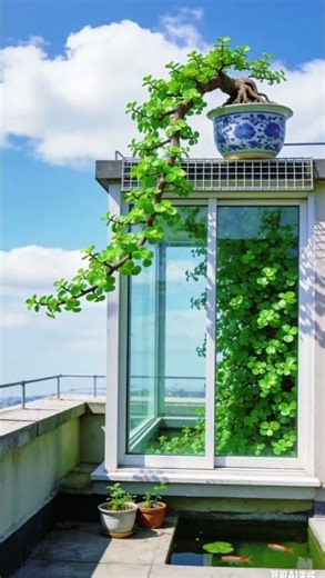 The big branches are golden and jade#Roof scenery#Rooftop garden#Sister Xia s little