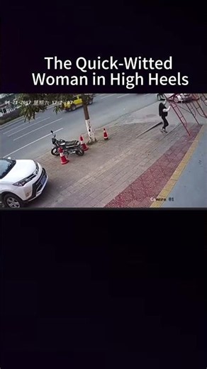 A quick-thinking woman prevented a falling man from getting hurt #cctvcamerasystem #surveillance