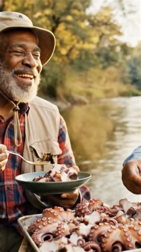Two Men Eat Giant Octopus Tentacles | Extreme Seafood Mukbang Challenge#mukbang
