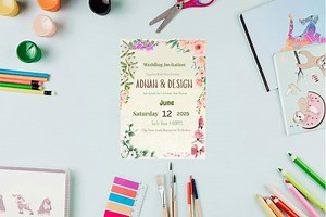 Floral Wedding Invitation | Boho Rustic Design ,editable Invite Card (canva, Instant Download) - Etsy