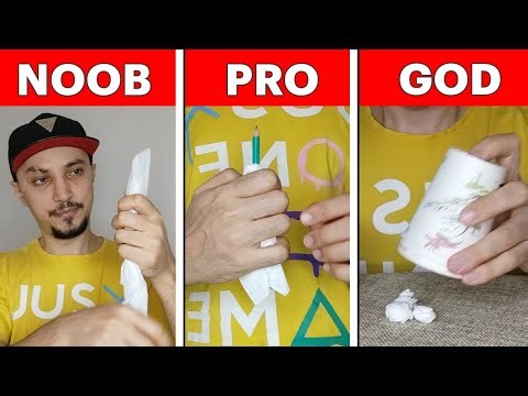 Napkin Magic Trick: NOOB vs PRO vs GOD