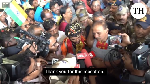 The youngest World chess champion, D. Gukesh, arrived to a grand and boisterous welcome at the Chennai International airport on December 16. Mr. Gukesh, who made it to the front page of every newspaper and the heart of every conversation, was swarmed by people - even airport officials and airline employees - at the airport. | The Hindu
