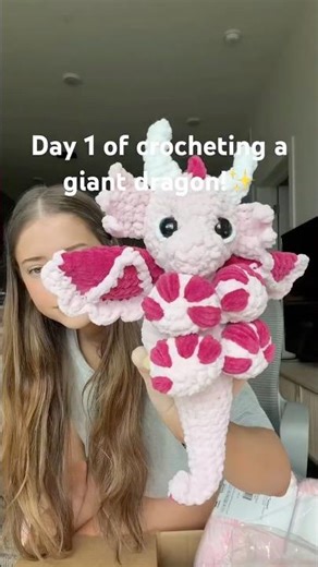 Day 1 of Crocheting a Giant Dragon!🐉✨