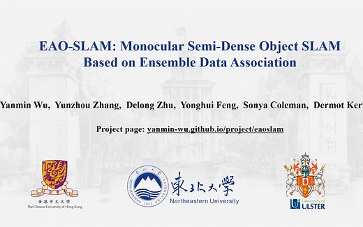 EAO-SLAM: Monocular Semi-Dense Object SLAM Based on Ensemble Data Association