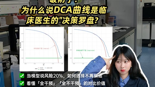 被导师夸爆的"邪修"秘籍：DCA曲线实战指南 #生信分析 #临床预测模型 #医学统计学 #临床医学 #DCA #决策曲线分析#临床预测模型#DCA曲线