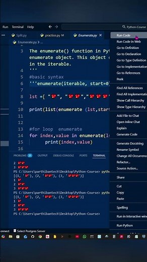 Enumerate In python #pythonprogramming #python