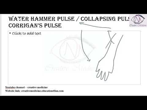 Lec 7 Water Hammer Pulse or Collapsing Pulse or Corrigans Pulse || Cardiology