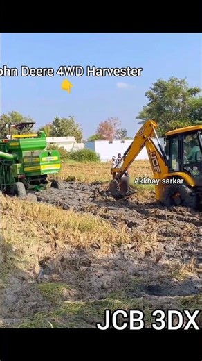 John Deere 5310 4WD vs Mud! JCB Stuck During Rescue 🚜 #tractor #jcb #shorts
