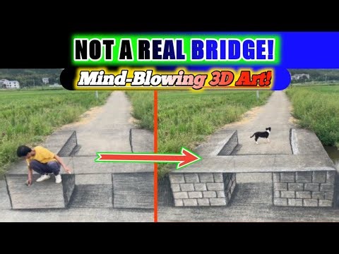This Bridge Isn’t Real – Mind-Blowing 3D Street Art! #viralvideo #hopticalillusion #youtube