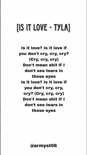 Tyla - is it love? (lyrics)