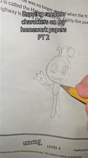 drawing random characters on my homework papers PT2 #dandysworld