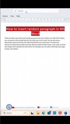 How to Insert Random Paragraphs in MS Word | Quick & Easy Trick || Ds Institute #excel #computer