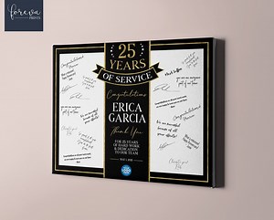 25th Work Anniversary Signatures, 25 Years Work Guest Book, Thank You Gift, Years of Service, Retirement, Employee Recognition, Appreciation - Etsy