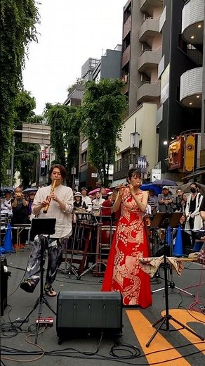 🎸5 #こきりこ#節（#富山県#南砺市#五箇山地方#民謡）#小山豊さん（#津軽#三味線）#小湊昭尚さん（#尺八）#秋吉#沙羅さん（#笛）#大多和正樹さん（#和太鼓）#神楽坂#芸能めぐり#街角ライブ