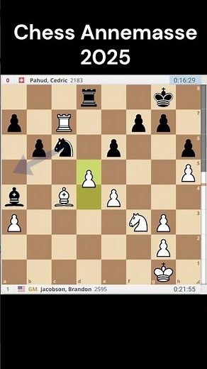 Chess Annemasse 2025 MASTERS Round-1 Jacobson Brandon-2595 VS Pahud Cedric-2183 #chess #chess2025