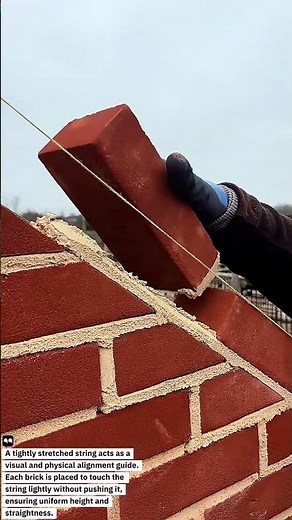 Perfect Bricklaying Technique Using String Line | Clean & Straight Finish
