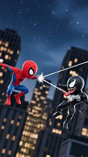 little spider man vs venom #spidarman #venom3
