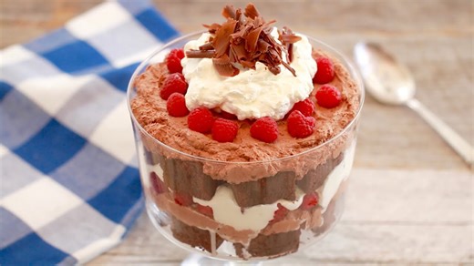 Chocolate Fudge Brownie & Raspberry Trifle - Gemma's Bigger Bolder Baking Ep 119
