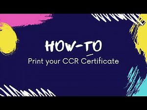 How to Print your CCR Record - Instructions
