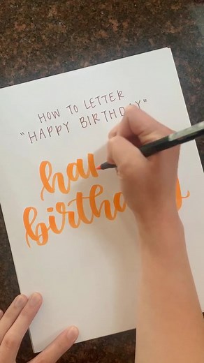 how to letter happy birthday! duet me with your attempts! #lettering #handlettering #tombow #art #artist #tutorial #learn #learnwithme #calligraphy