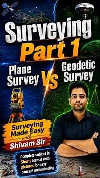 Surveying Part 1 | Plane Survey vs Geodetic survey animated video #viral #polytechnic #surveying