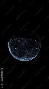 Abstract geometric circle background. Technology and data processing concept made with circle in wireframe composed by nebula of dots. Bright and dynamic background with lines and dots. Energy sphere Stock Video