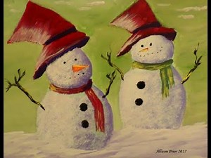Cutest Snowman and Woman with Acrylic Paint, step by step for beginners