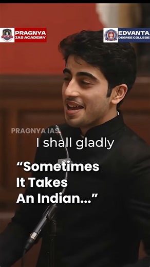 Pragnya IAS Academy on Instagram: "A high-profile Oxford Union debate on India’s Pakistan policy (Nov 27, 2025) turned viral after Indian law students delivered a "truth bomb" that stunned the chamber. While senior Indian panelists like J. Sai Deepak withdrew due to a "shambolic" organization by the Pakistani-origin Union President, student speakers Viraansh Bhanushali and Kautilya Pandit took the stage. Bhanushali delivered the now-famous line: “You cannot shame a state that has no shame,” call